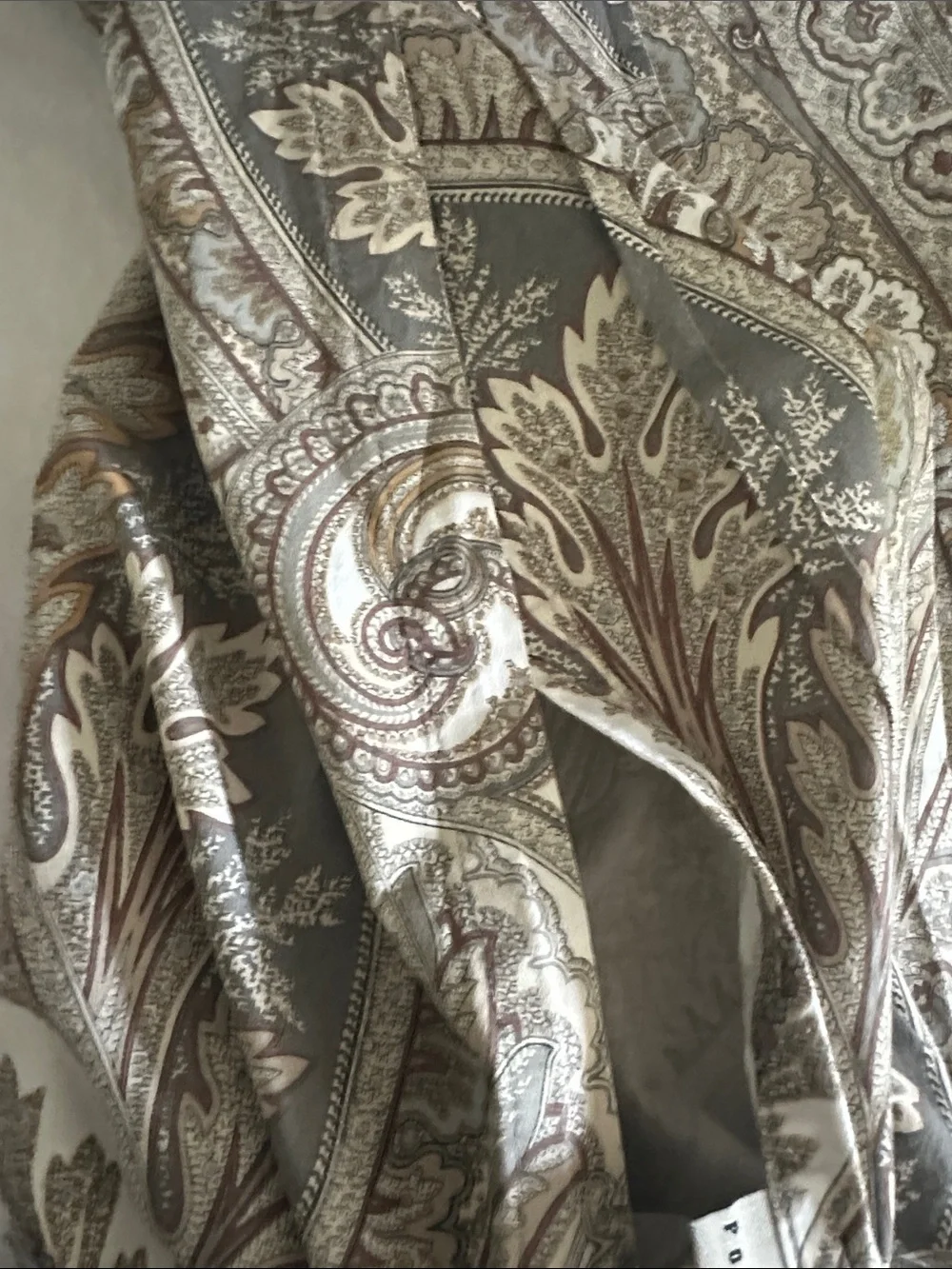 Pottery Barn Anton Paisley medallion  Pillow Shams in Cream, Brown, Olive 2